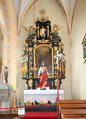 St. Gotthard, Pfarrkirche St. Gotthard, Seitenaltar Ende 17. Jh. - Altaeblatt Anbetung der Hirten